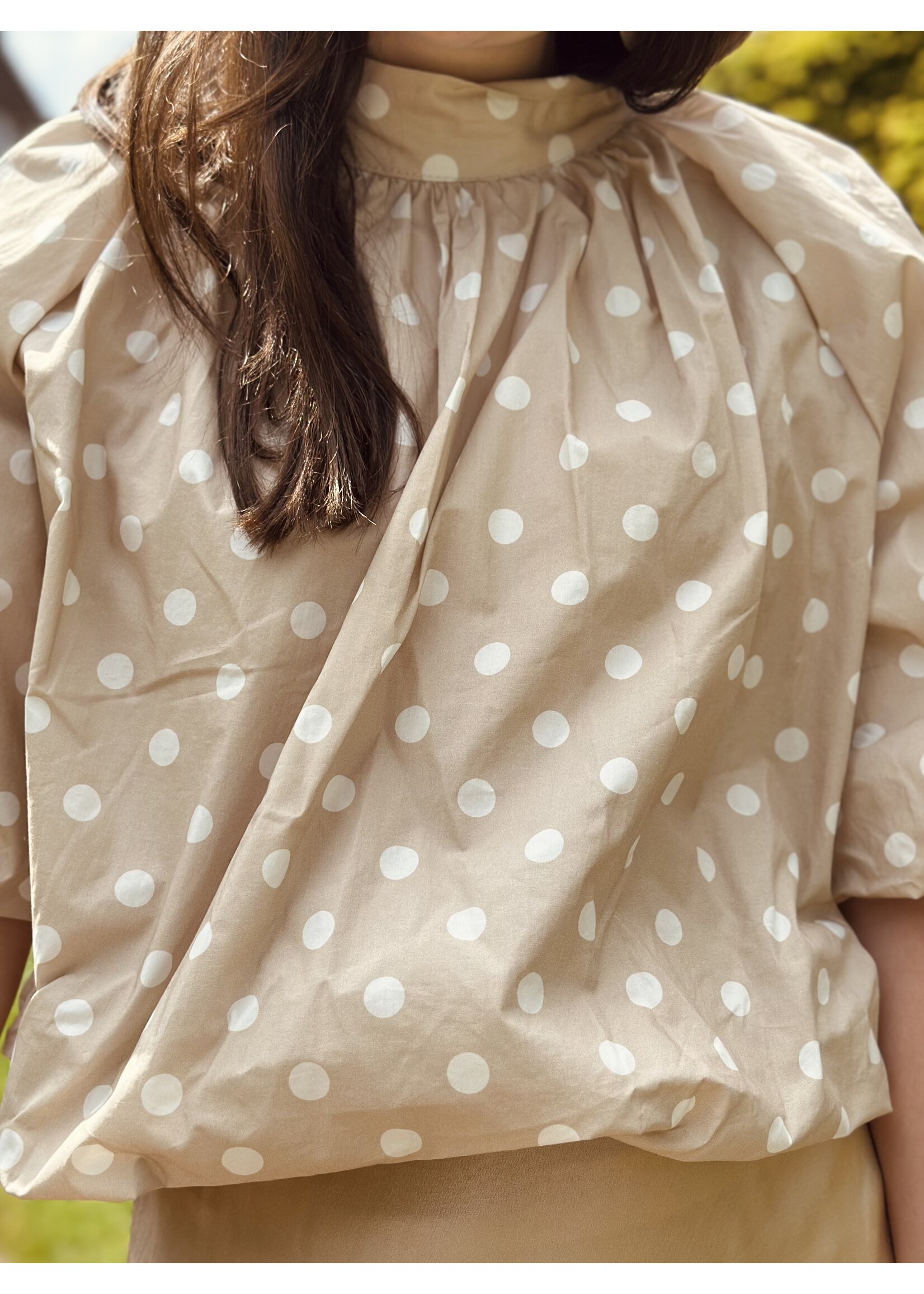 Jannette blouse polkadot beige/offwhite One Size