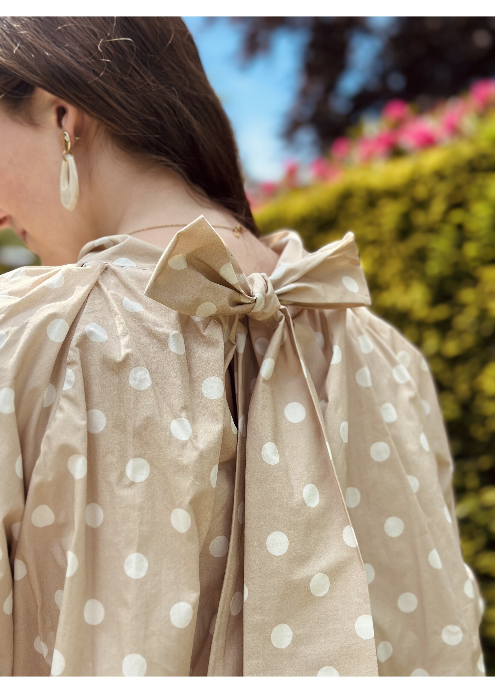 Jannette blouse polkadot beige/offwhite One Size