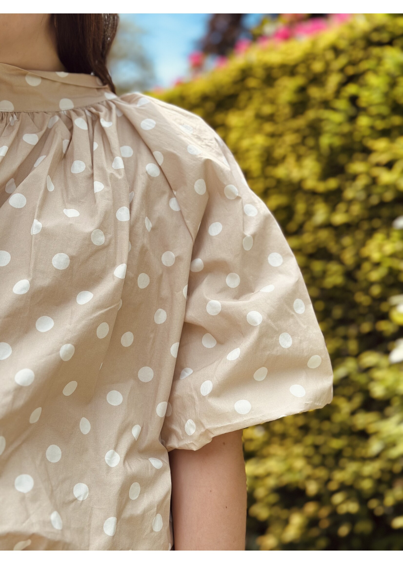 Jannette blouse polkadot beige/offwhite One Size
