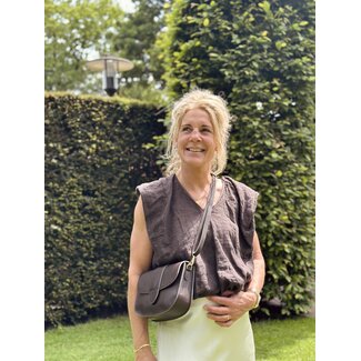 Gerinde top linnen brown One Size