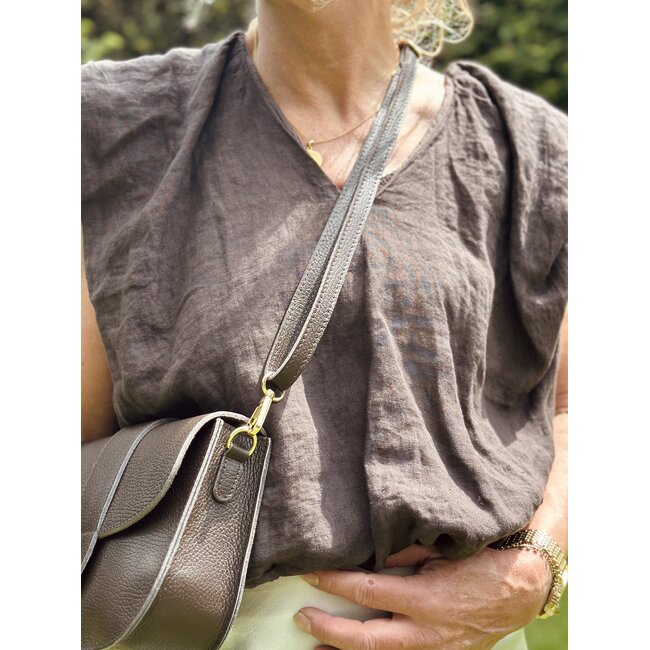 Gerinde top linnen brown One Size