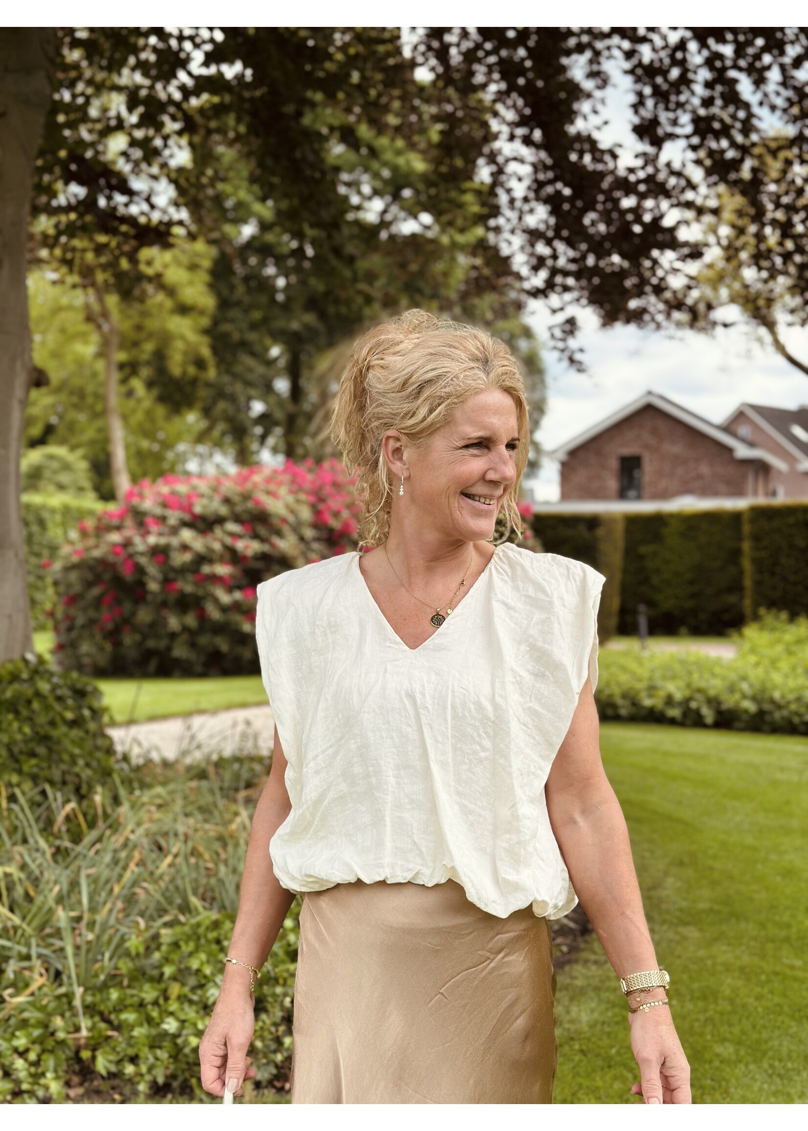 Gerinde top linnen beige One Size