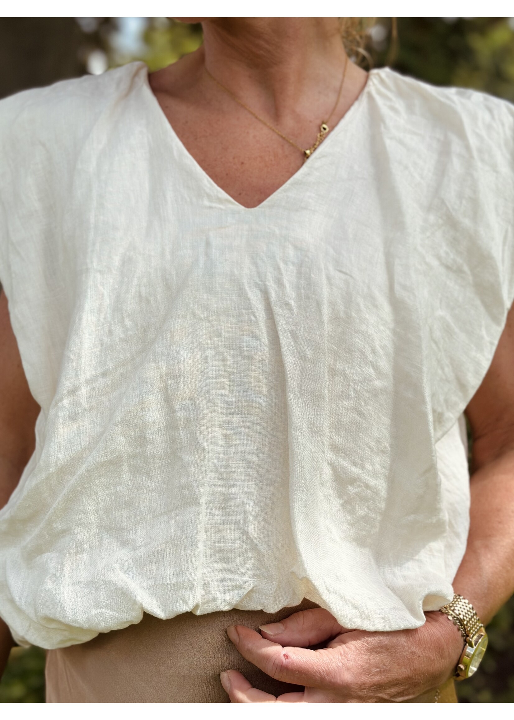 Gerinde top linnen beige One Size