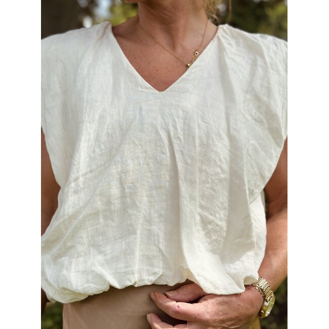Gerinde top linnen beige One Size