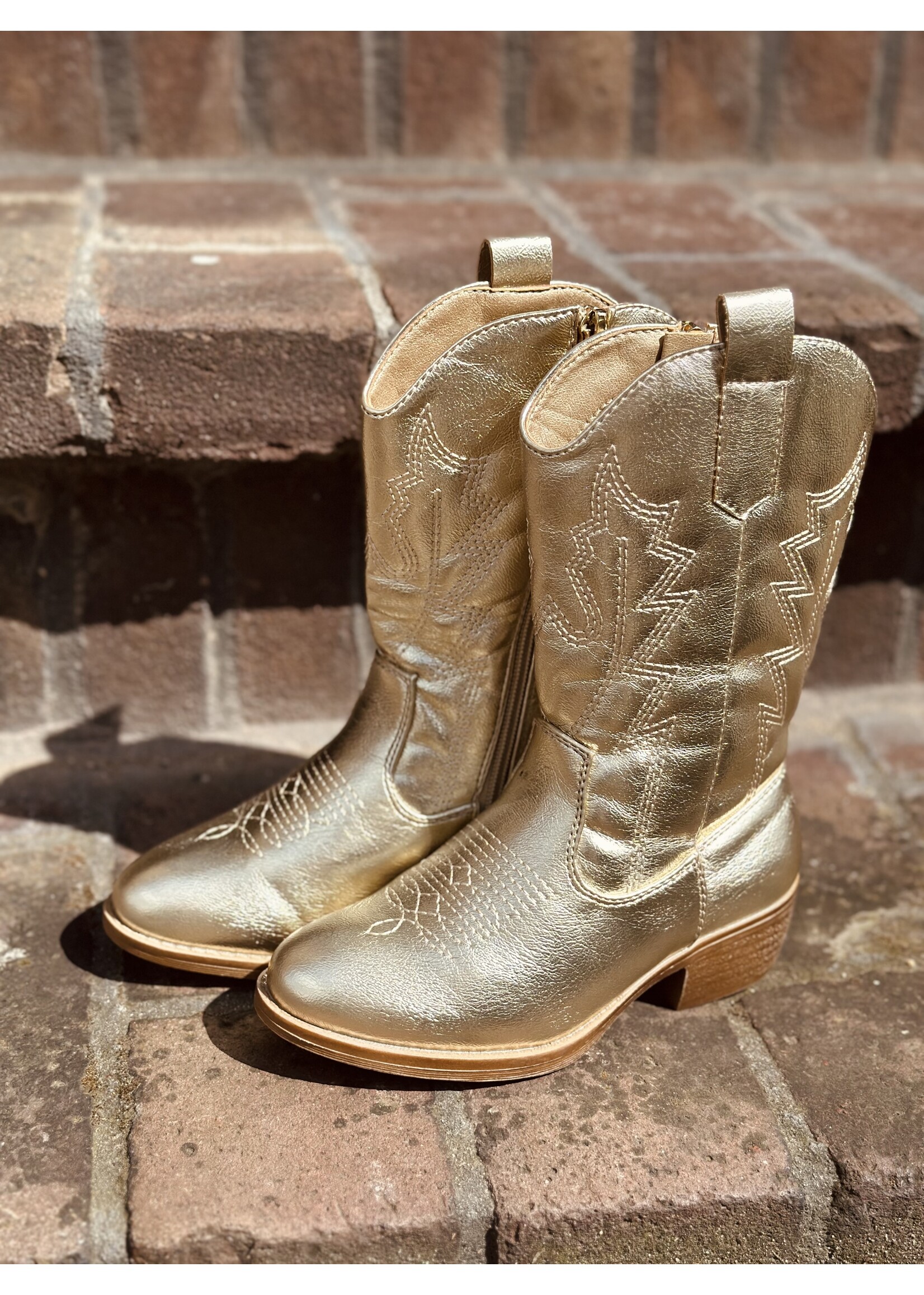 Livia high cowboy boots gold