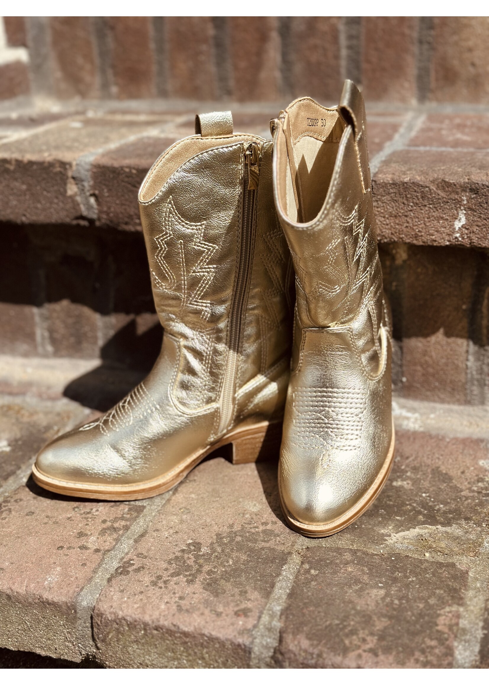 Livia high cowboy boots gold