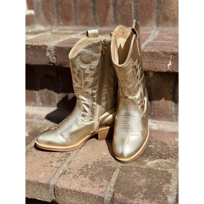 Livia high cowboy boots gold