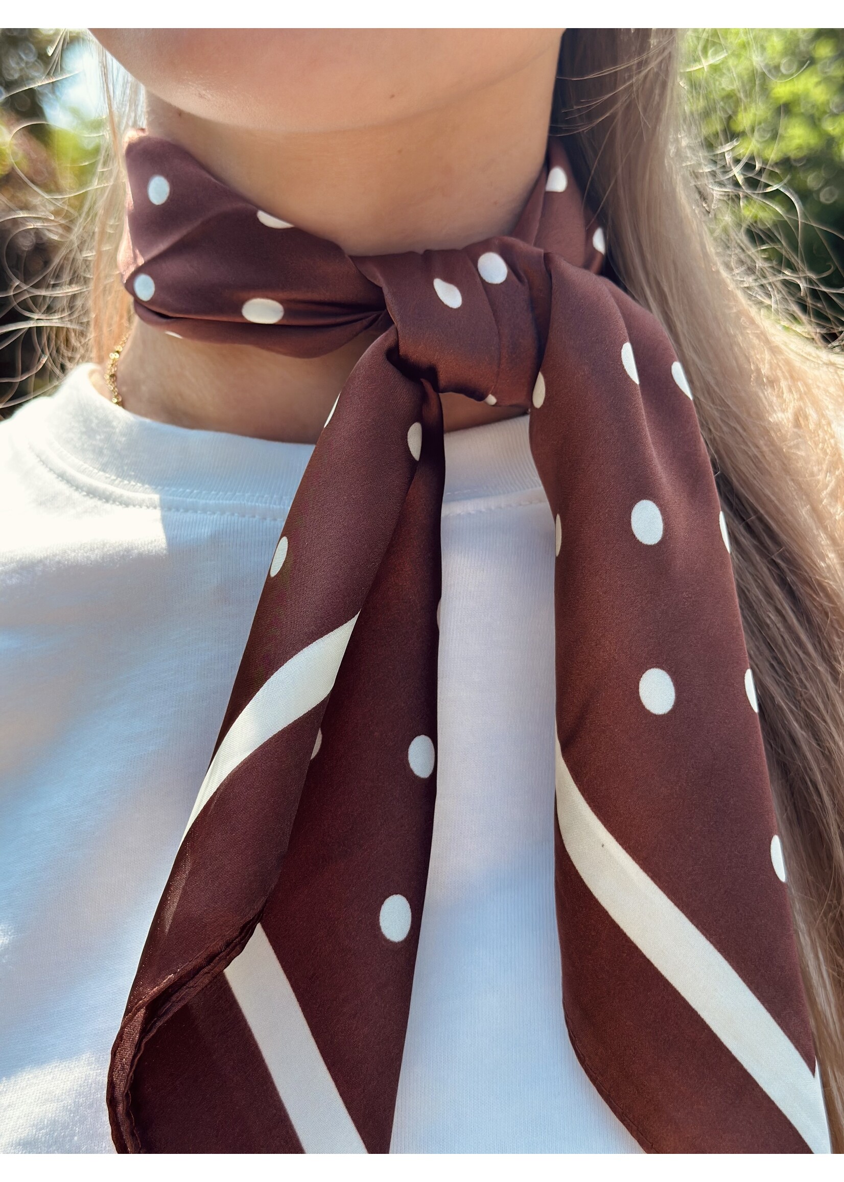 Bibi shawl brown dots print One Size