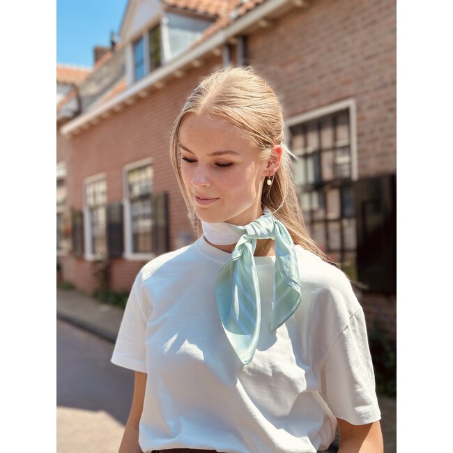 Bibi shawl mint green dots print One Size