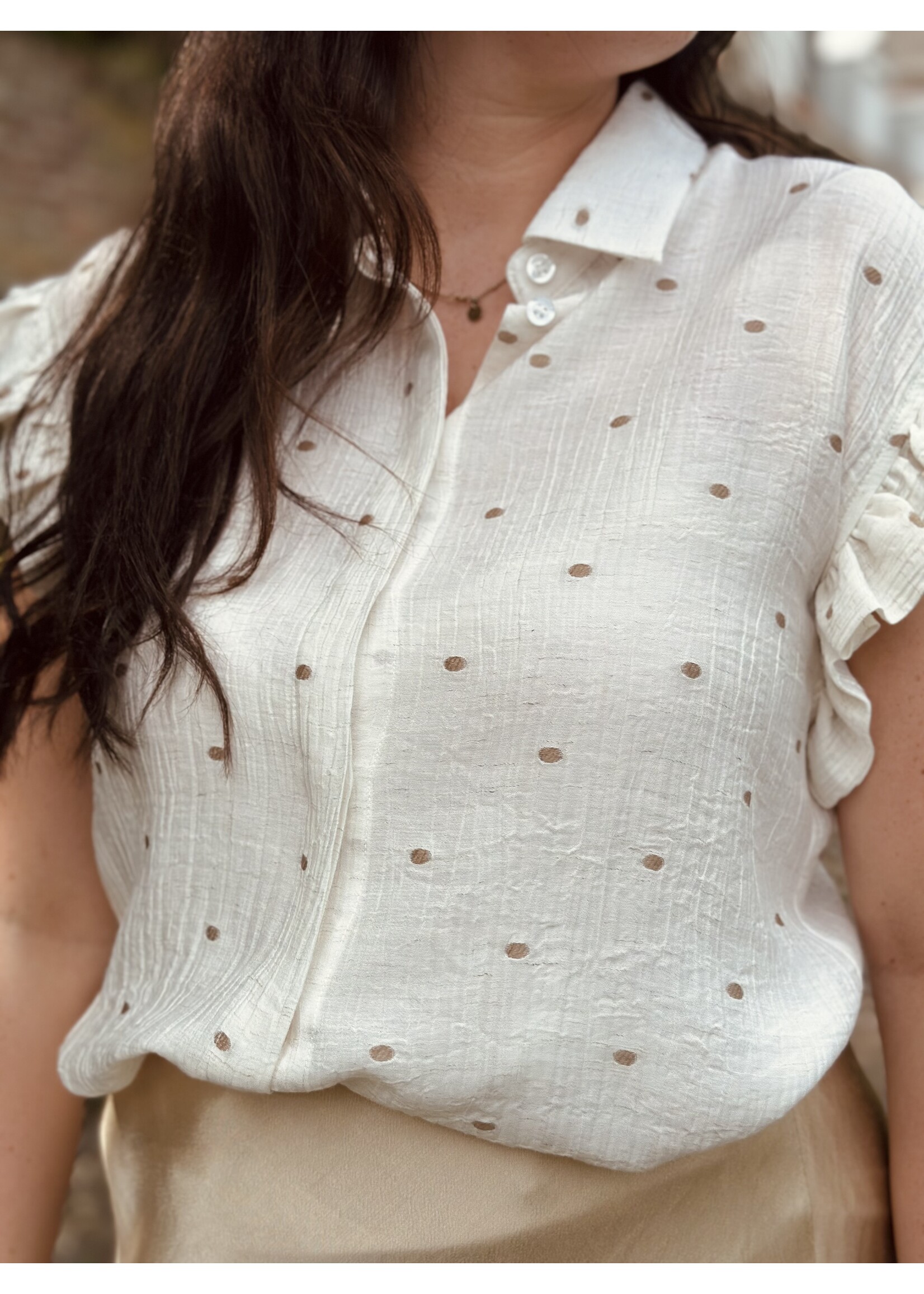 Elvira Elvira Emma blouse offwhite/beige dots