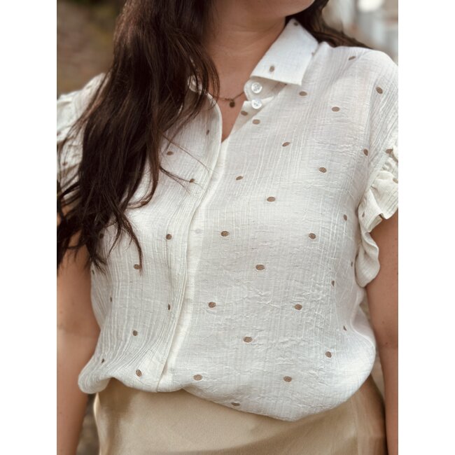 Elvira Elvira Emma blouse offwhite/beige dots