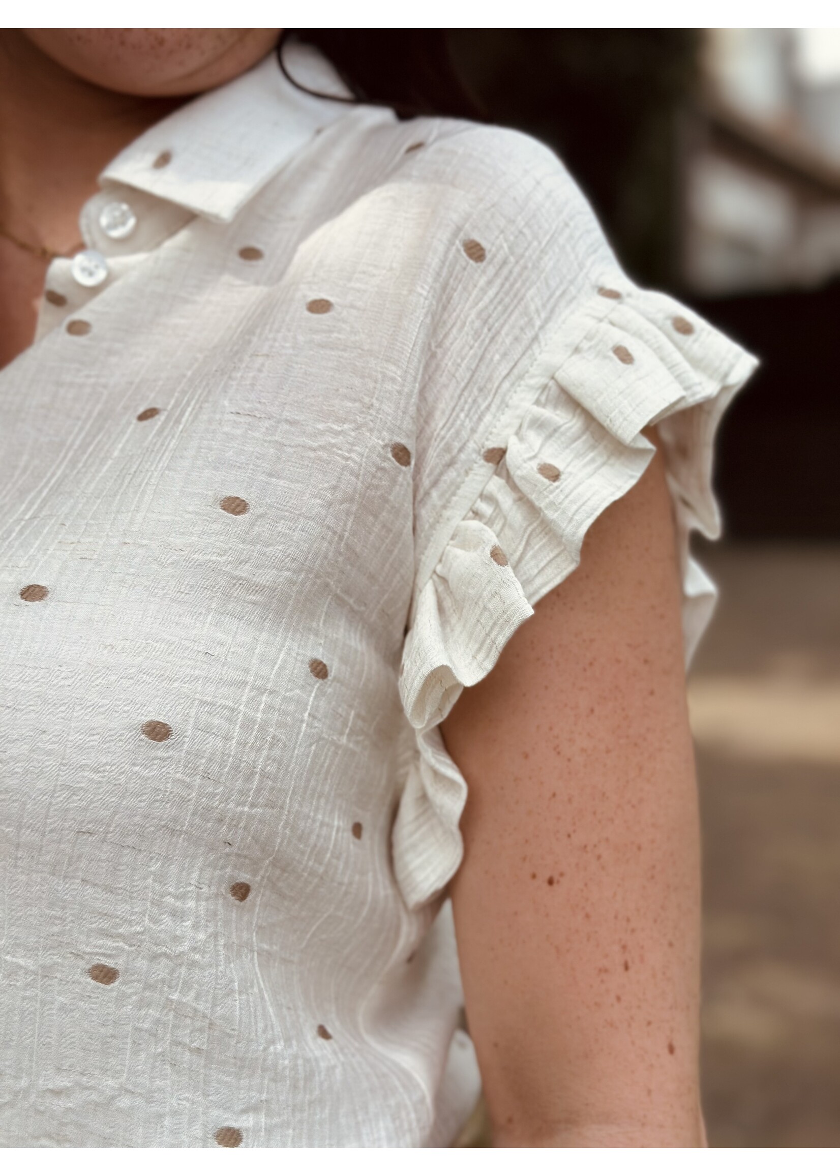 Elvira Elvira Emma blouse offwhite/beige dots