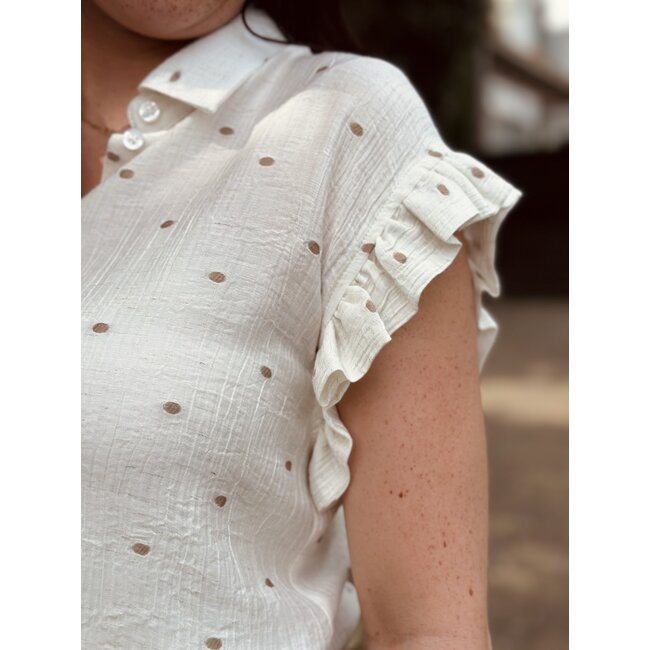 Elvira Elvira Emma blouse offwhite/beige dots