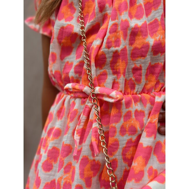 Sabina dress pink/white print