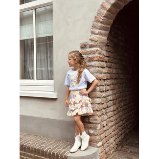 Melanie layered skirt yellow/purple print
