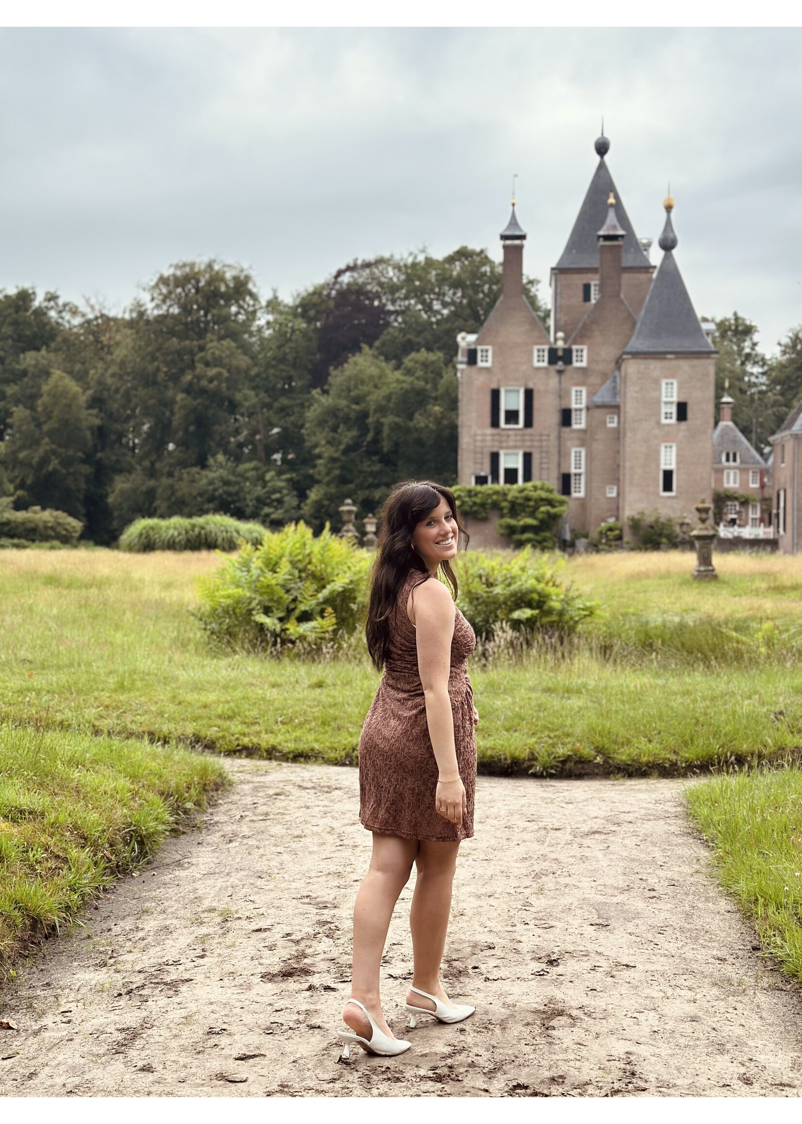Angeleana bodycon dress brown
