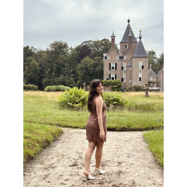 Angeleana bodycon dress brown