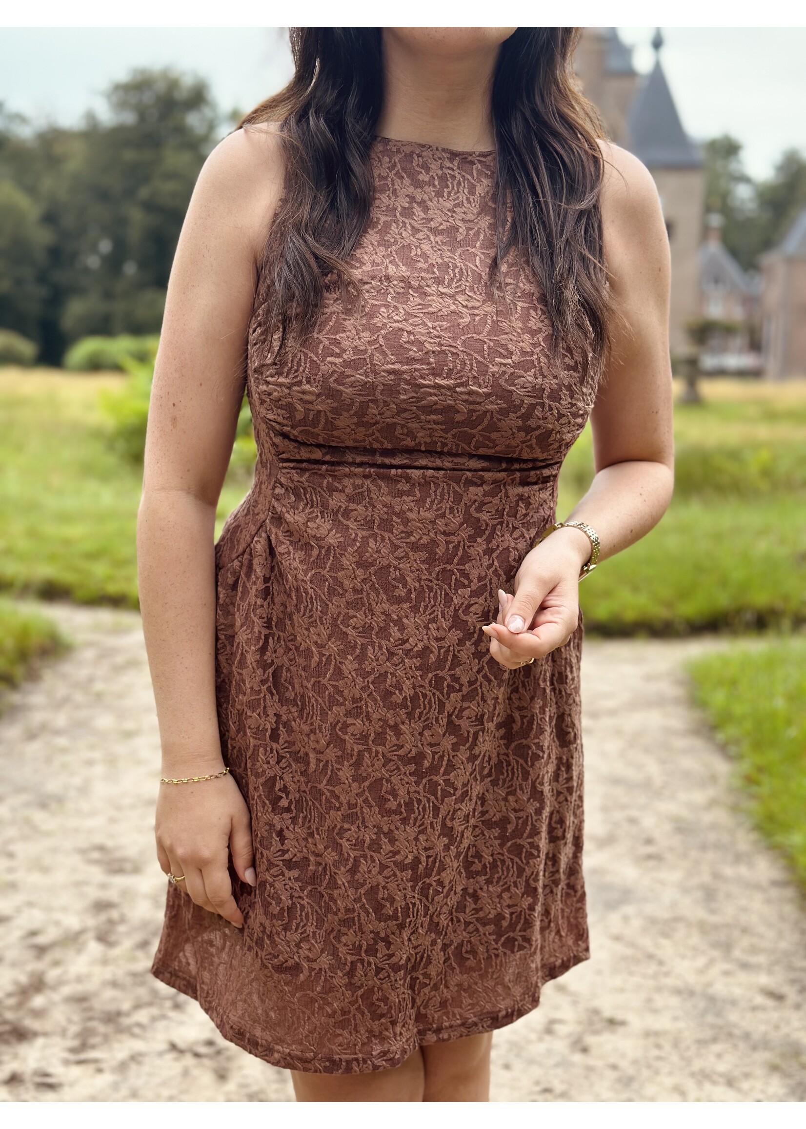 Angeleana bodycon dress brown
