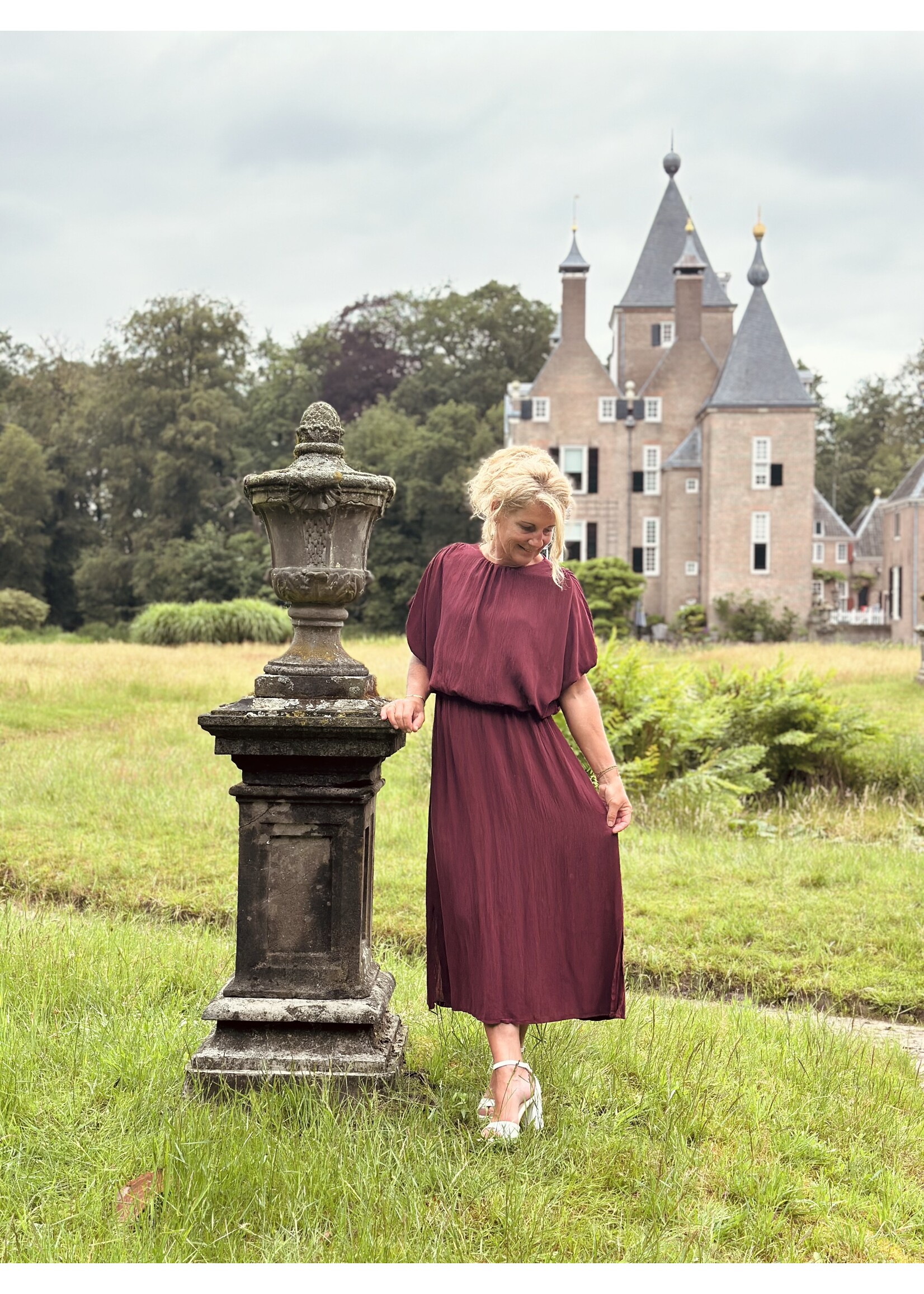 Manina long dress dark pink One Size