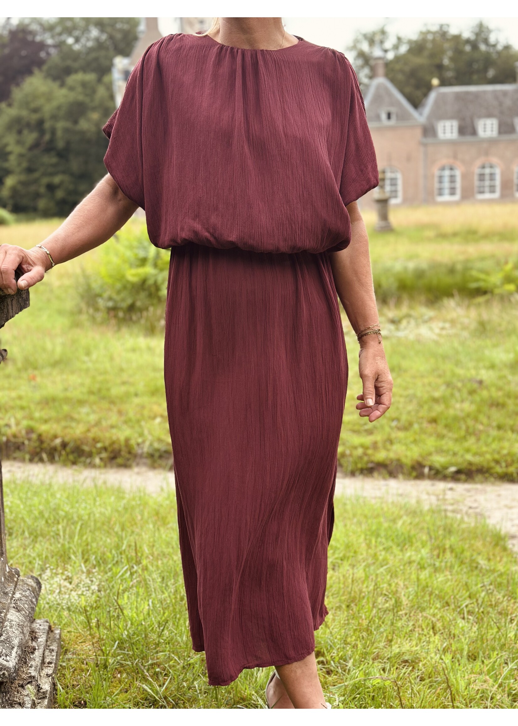 Manina long dress dark pink One Size