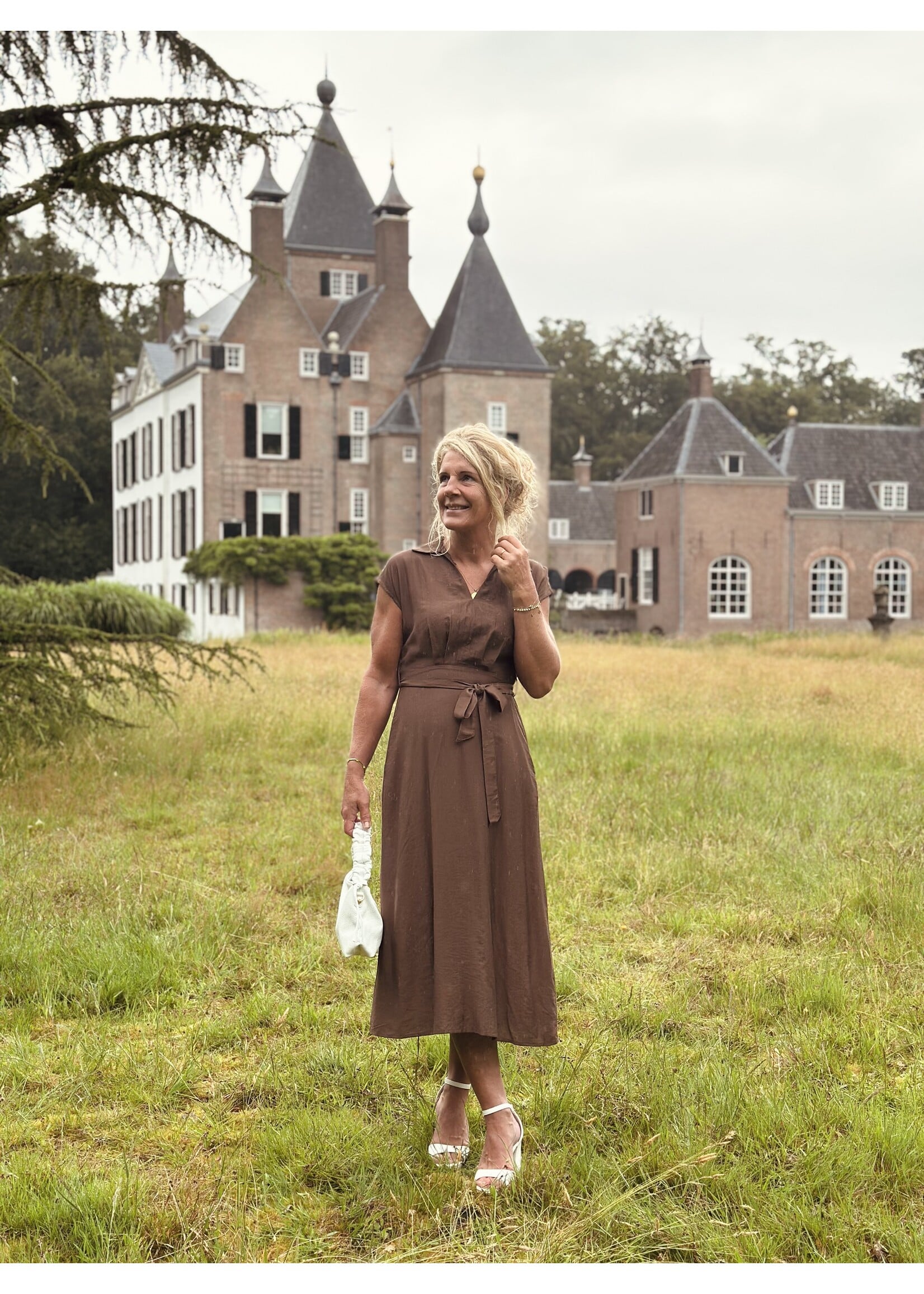 Remina long dress brown