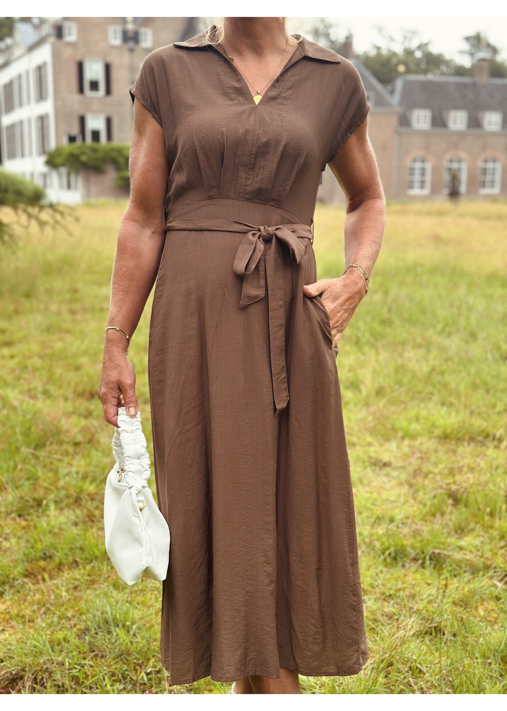 Remina long dress brown