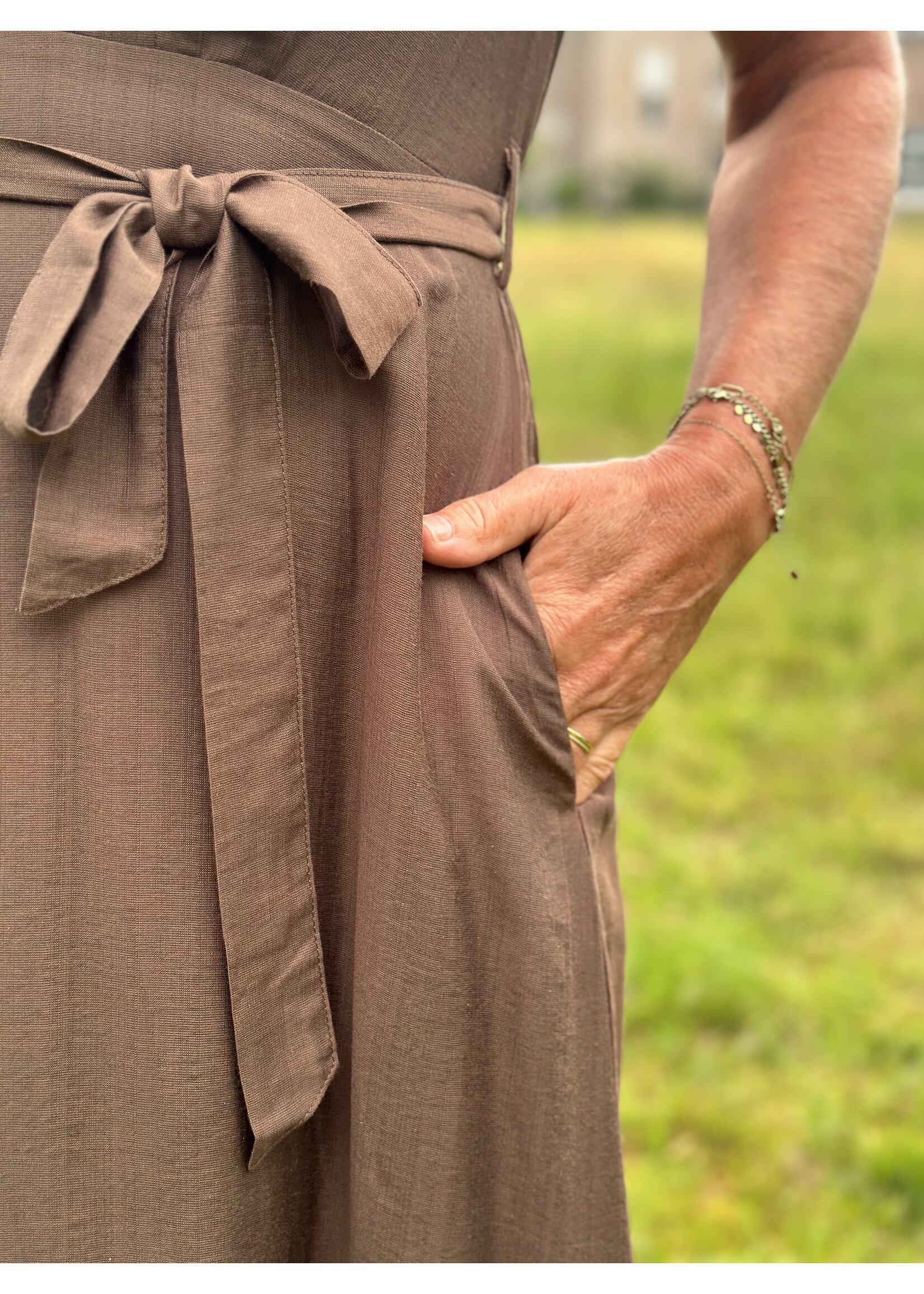 Remina long dress brown