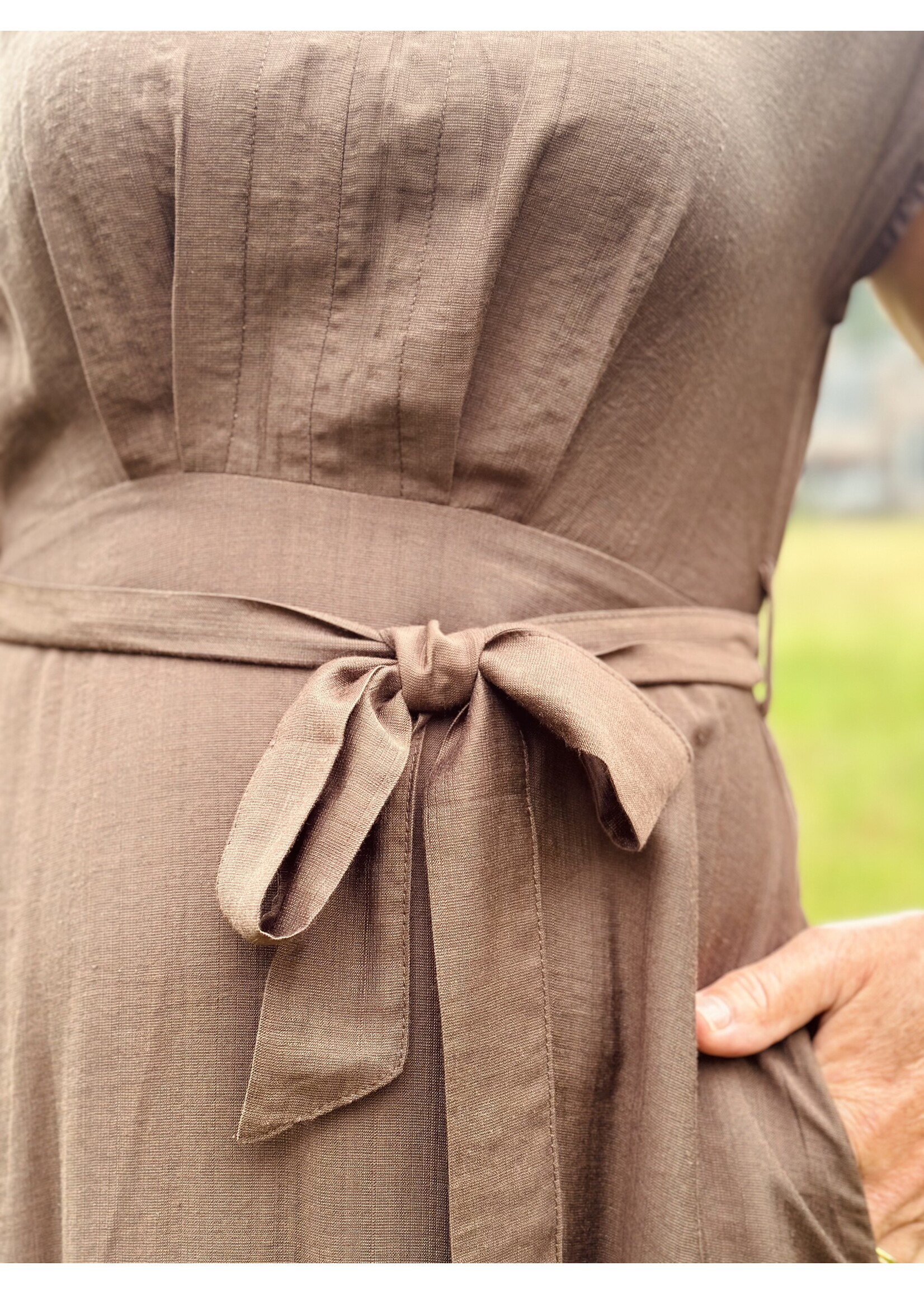 Remina long dress brown