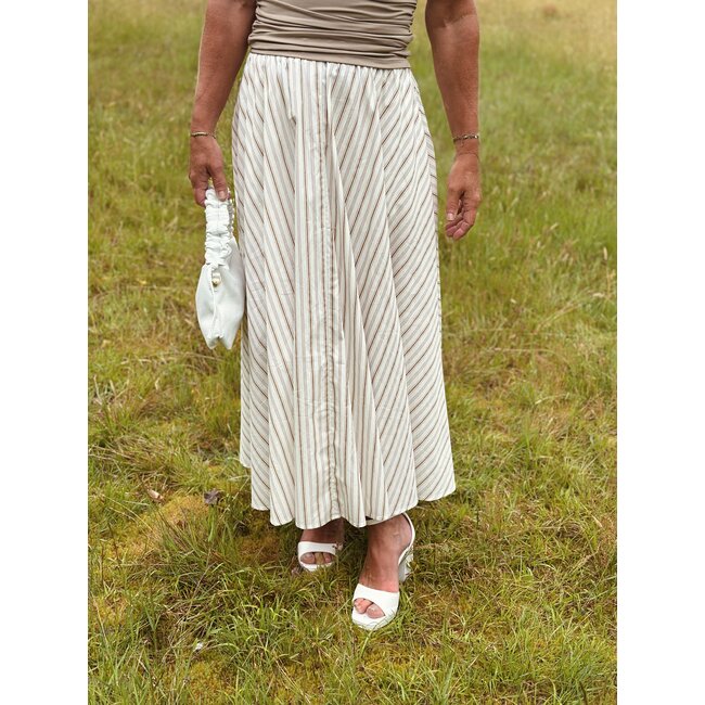 Fieke long skirt stripes print