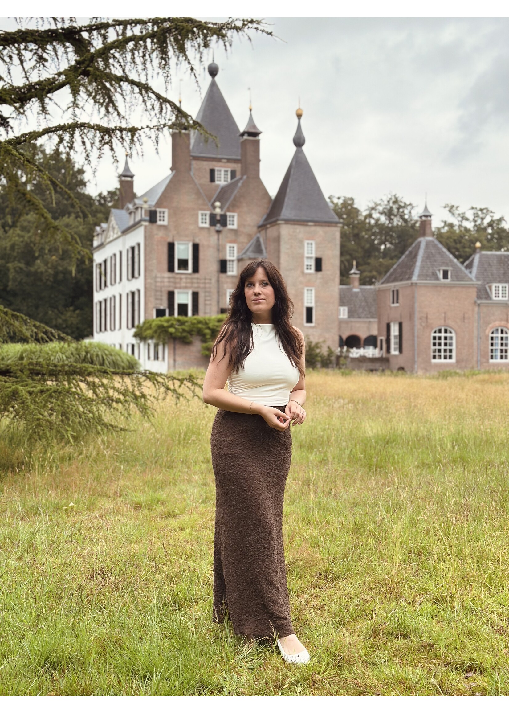 Evy long skirt brown