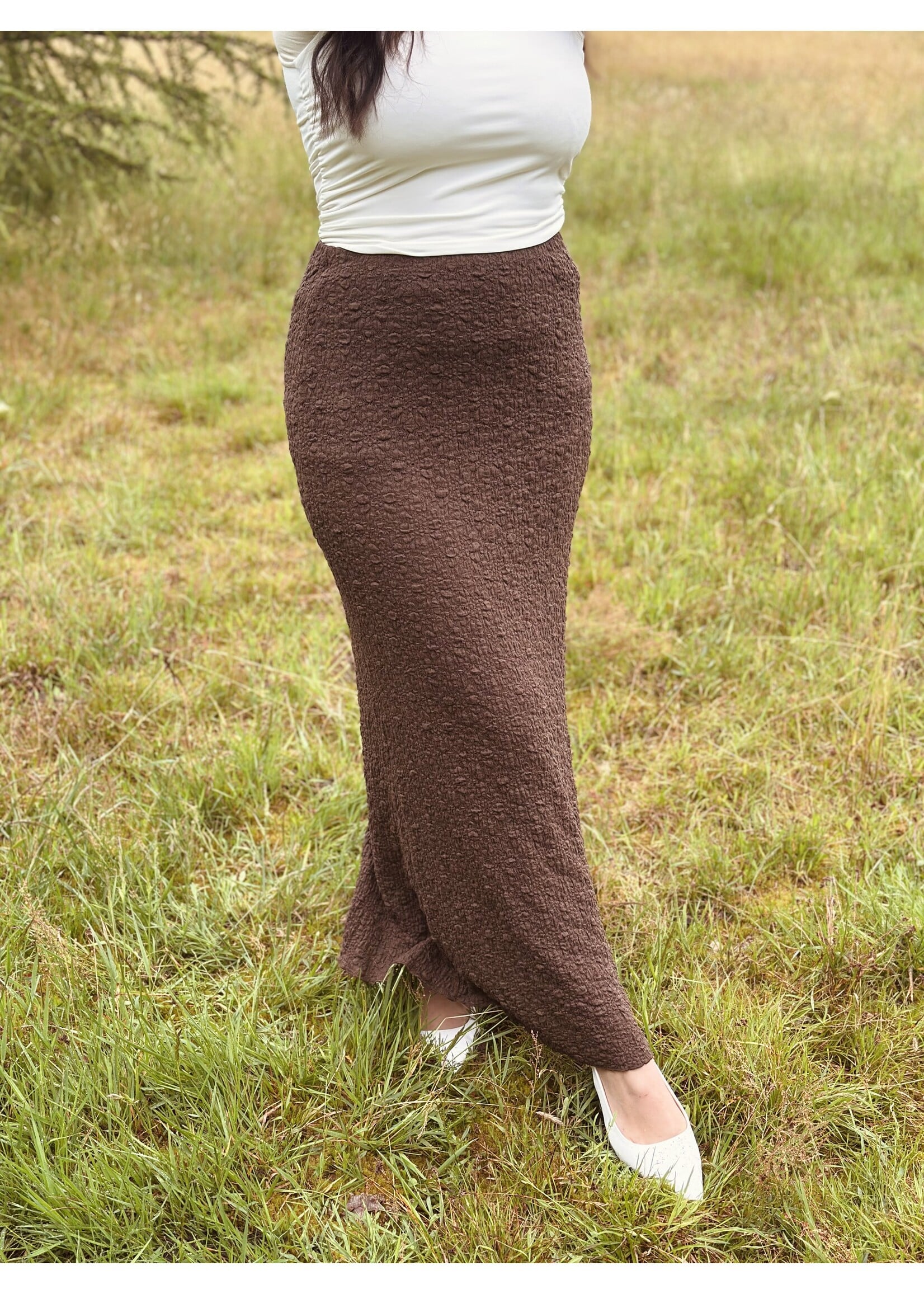 Evy long skirt brown