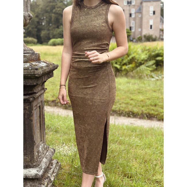 Lofty Manner Lofty Manner Sally long bodycon dress brown