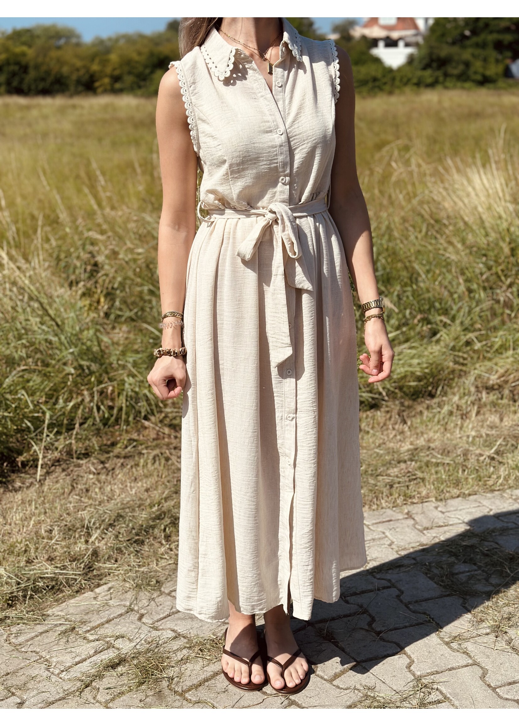 Jannemarije long dress beige