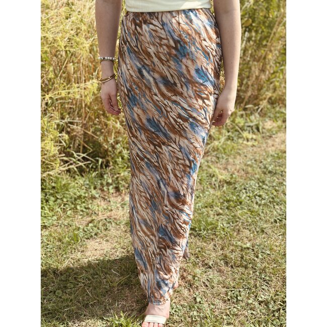Lofty Manner Lofty Manner Rosanne long skirt light blue print