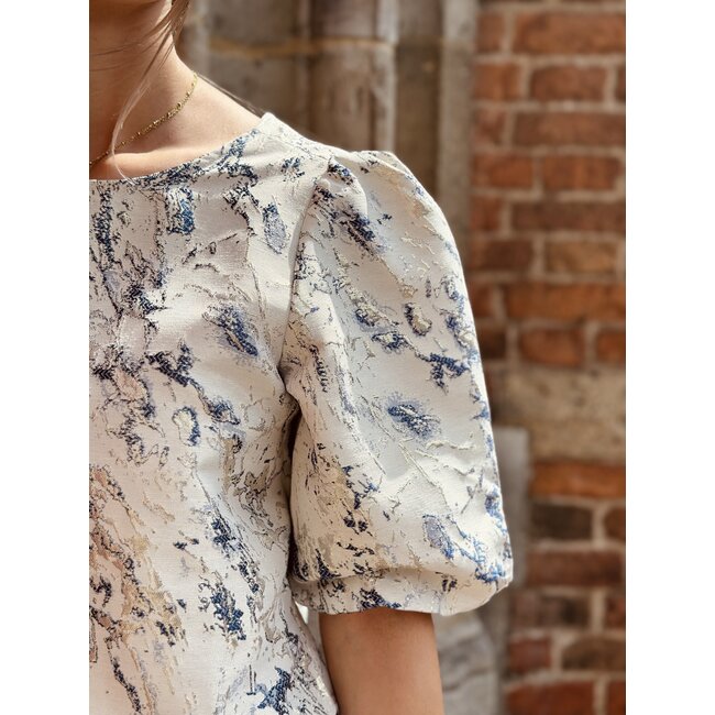 Lofty Manner Lofty Manner Jessey top gold/blue print