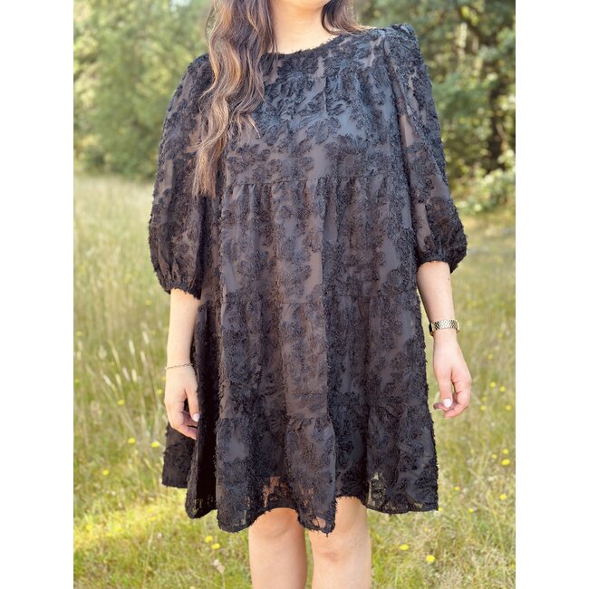 Ryanna feather dress black