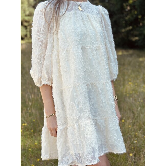Ryanna feather dress beige