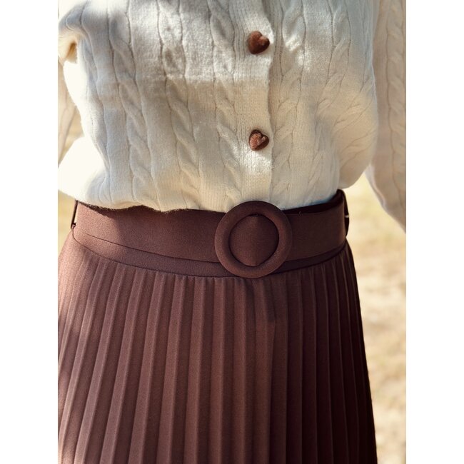 Gerlin long plissé skirt brown One Size