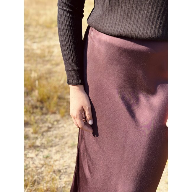 Lucie skirt satin dark bordeaux red One Size