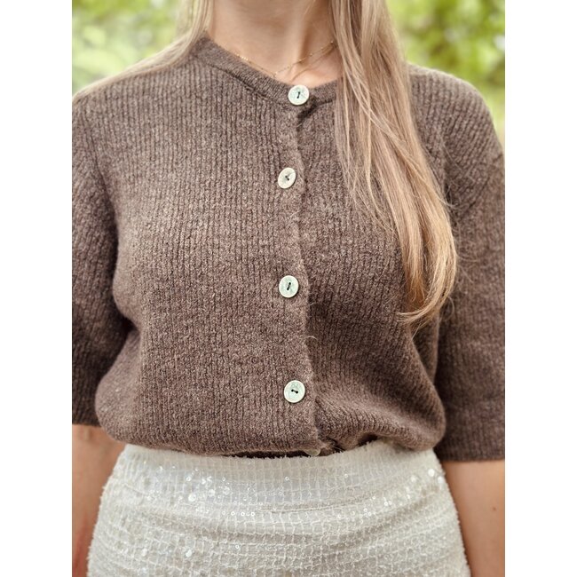 Dorieke cardigan taupe One Size