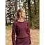 Julane sweater bordeaux red gold detail