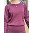 Julane sweater bordeaux red gold detail