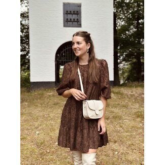 Ryanna feather dress brown