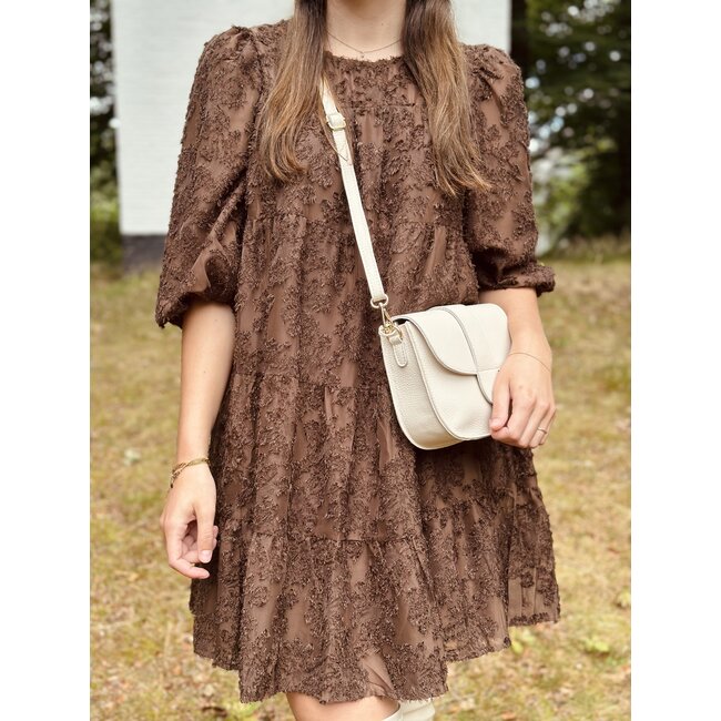 Ryanna feather dress brown