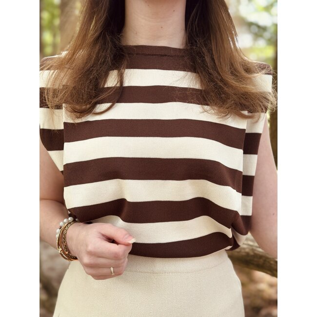 Josephina top stripes beige/brown