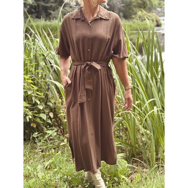 Rieneke long blouse dress brown
