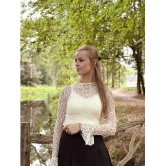 Emara broderie top beige