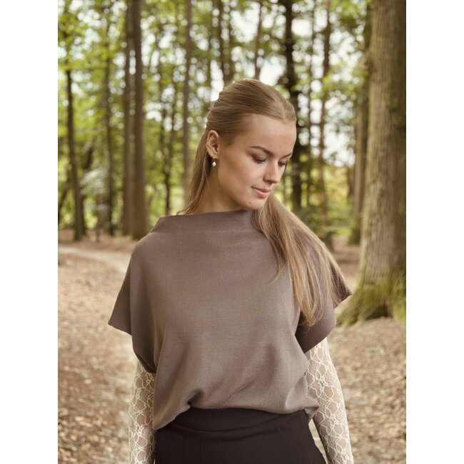 Emara broderie top beige