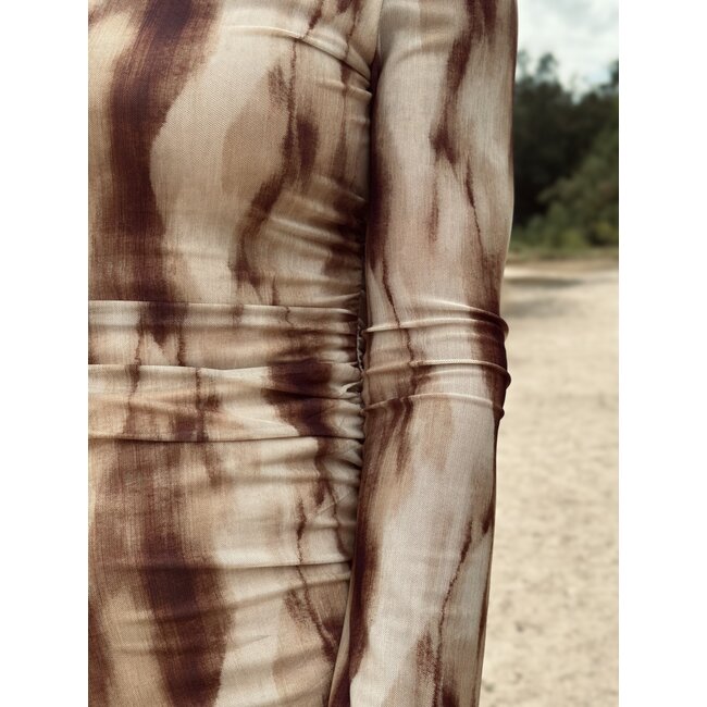 Lofty Manner Lofty Manner Isaly long dress brown print
