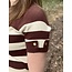 Fleurine top stripes brown/offwhite One Size